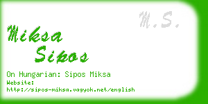 miksa sipos business card